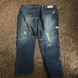 High rise distressed jeans